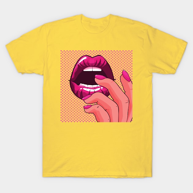 Lips Pop Art T-Shirt by Ellidegg